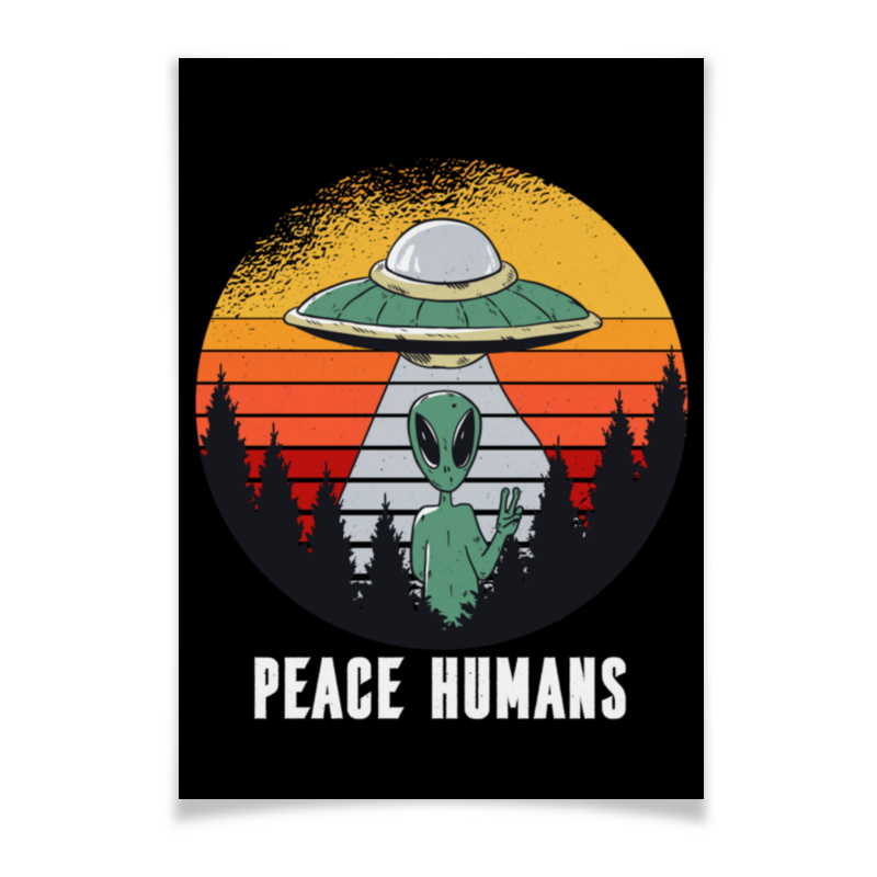 цена Printio Плакат A3(29.7×42) Peace humans
