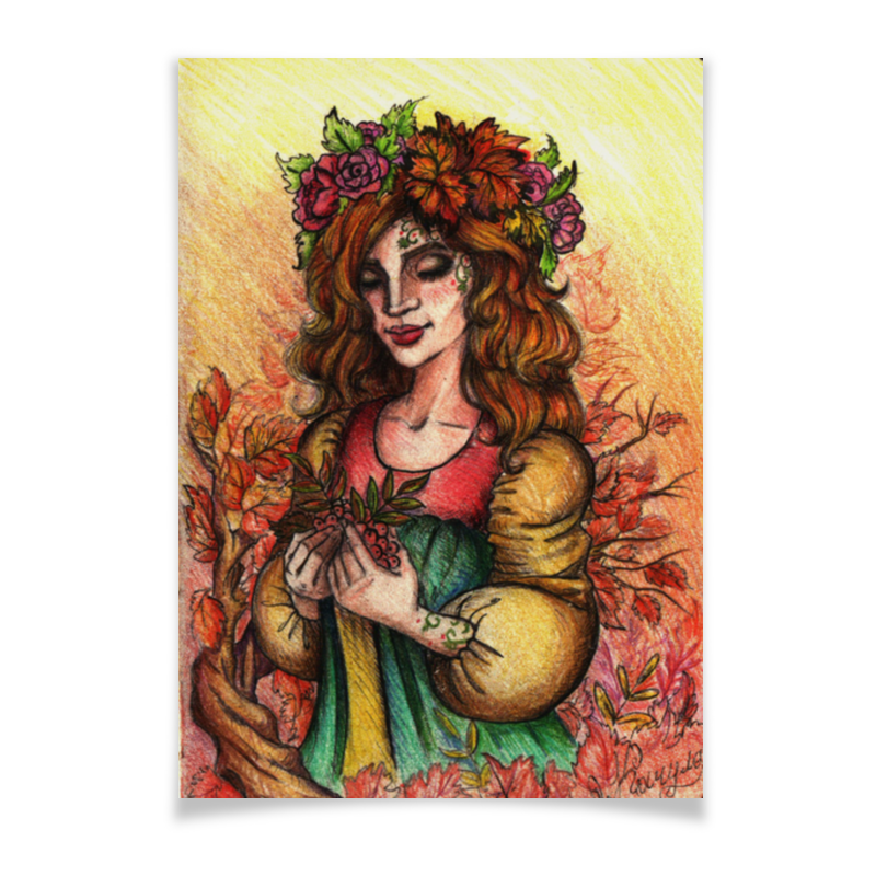 цена Printio Плакат A3(29.7×42) Богиня осени