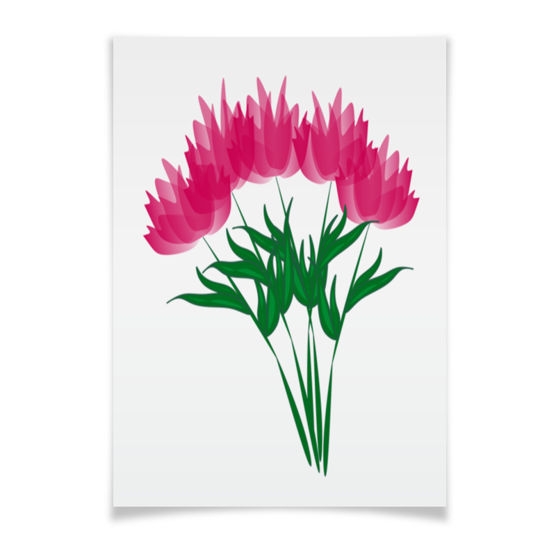 Printio Плакат A3(29.7×42) Розовые абстрактные цветы цена и фото