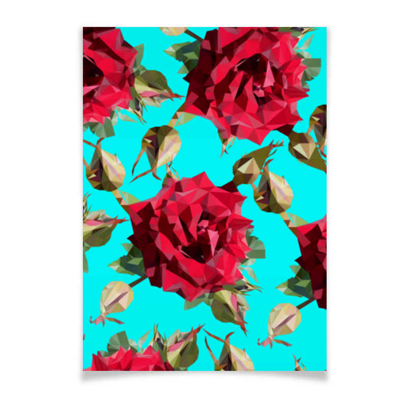 Printio Плакат A3(29.7×42) Rose low poly vector printio плакат a3 29 7×42 лиса low poly