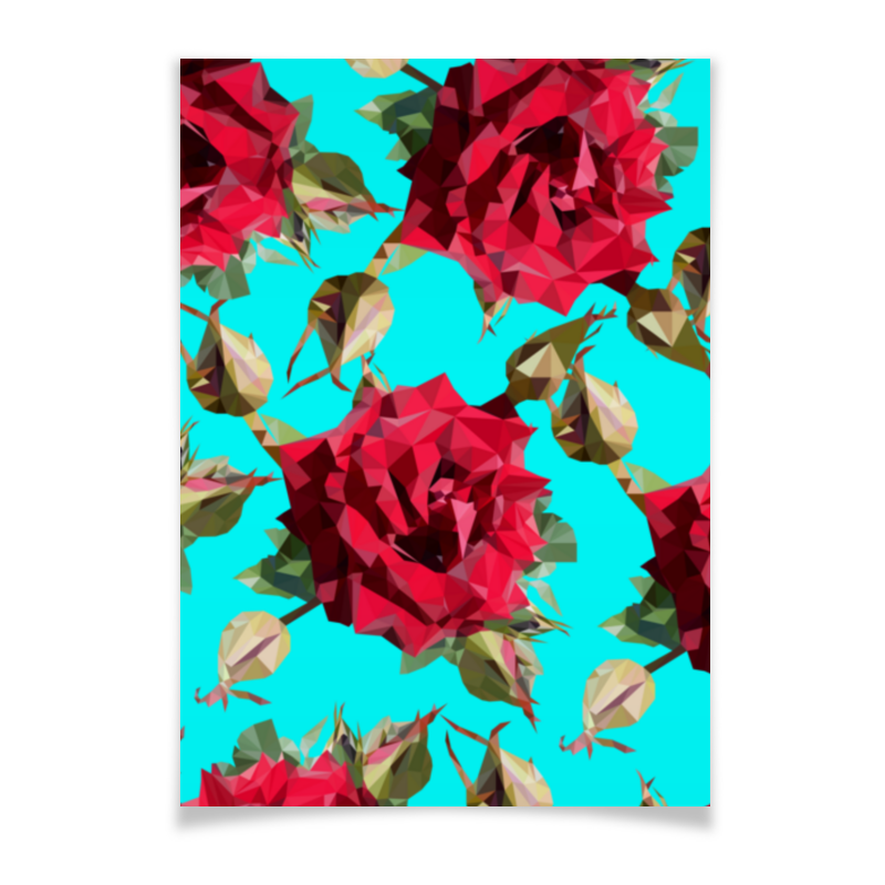Printio Плакат A3(29.7×42) Rose low poly vector