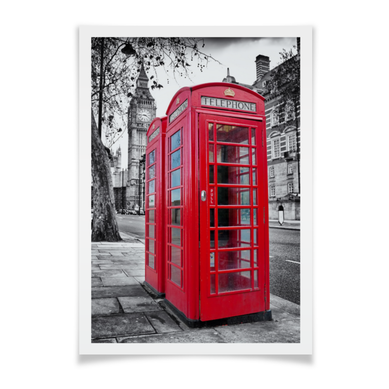 Printio Плакат A3(29.7×42) Лондон, телефонная будка