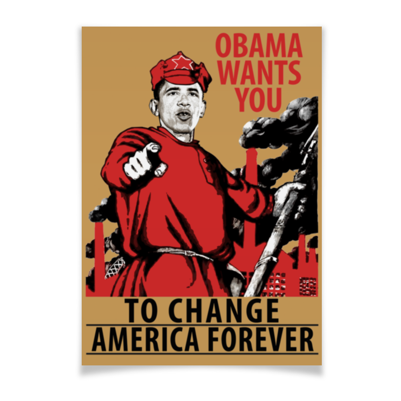 Printio Плакат A3(29.7×42) Obama red army printio футболка классическая obama red army