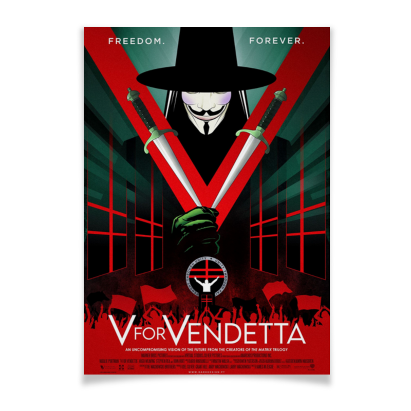 Printio Плакат A3(29.7×42) «v» значит вендетта / v for vendetta moore a v for vendetta
