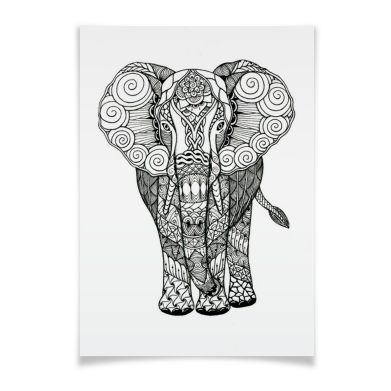 Printio Плакат A3(29.7×42) Elephant цена и фото