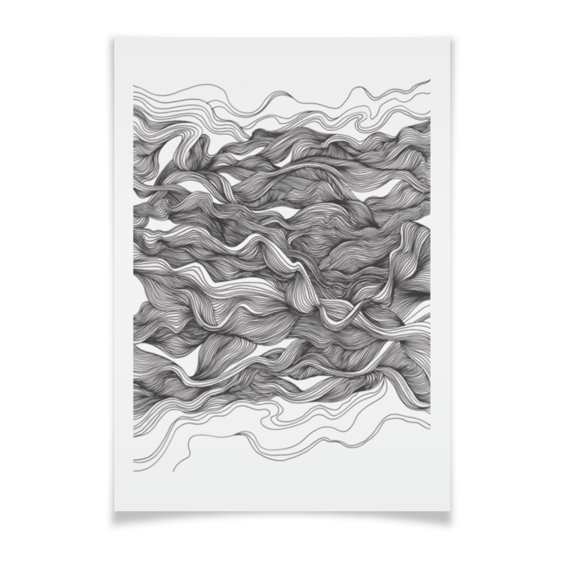 Printio Плакат A3(29.7×42) Море линий плакат раскраска затерянный океан