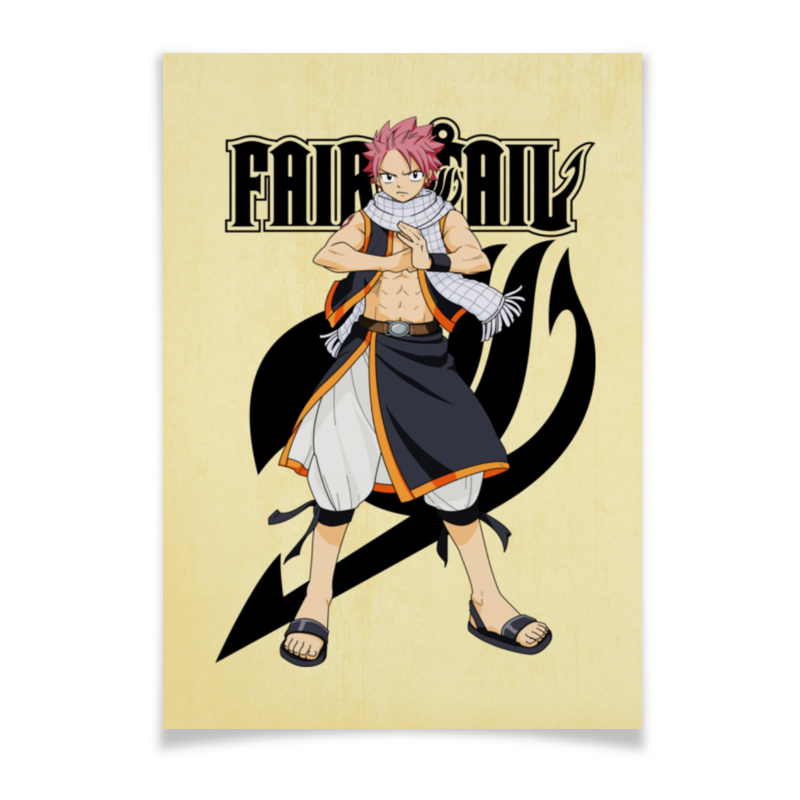 Printio Плакат A3(29.7×42) Fairy tail. нацу 3d lamp anime fairy tail manga natsu dragneel and erza scarlet hug night light led touch sensor nightlight for child fairy tail