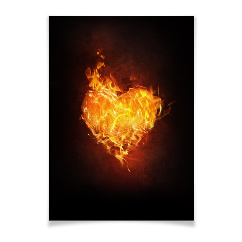 Printio Плакат A3(29.7×42) Огненное сердце цена и фото