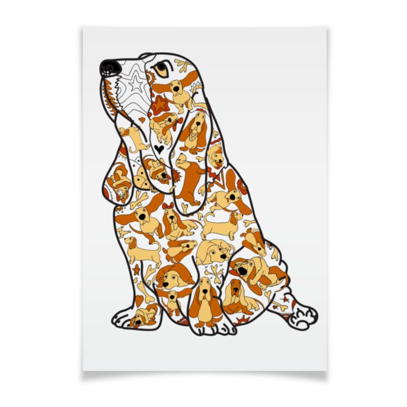 Printio Плакат A3(29.7×42) Смешная собака бассет