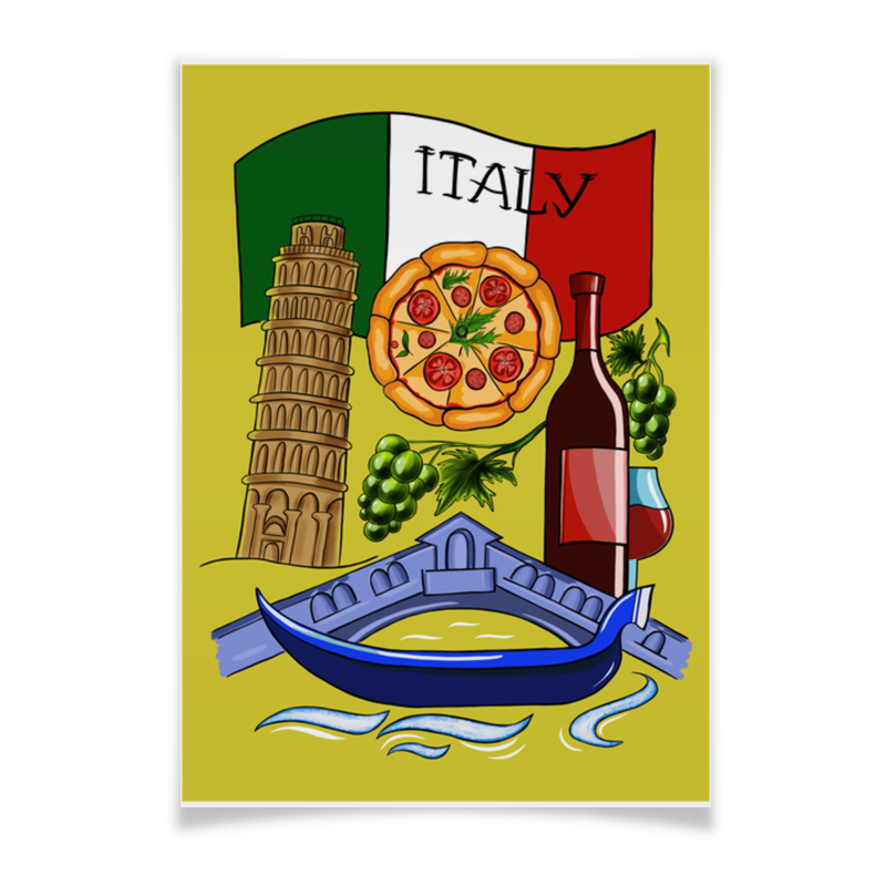 Printio Плакат A3(29.7×42) Италия. любовь корнеев анатолий пьемонт вина италии