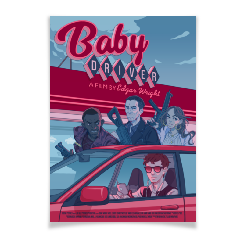 Printio Плакат A3(29.7×42) Малыш на драйве / baby driver