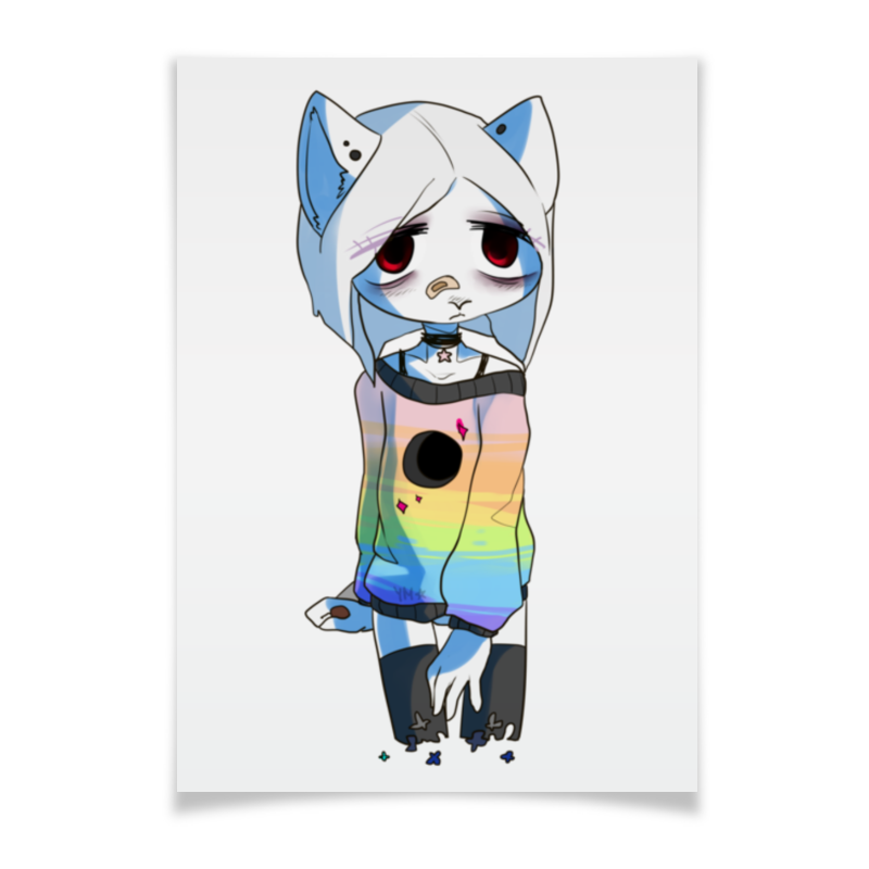 Printio Плакат A3(29.7×42) Грустная кошка