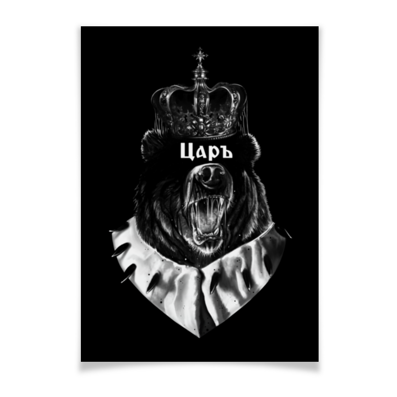 карнавальная пластиковая корона король царь или королева царица серебрянная с рубином Printio Плакат A3(29.7×42) Без названия