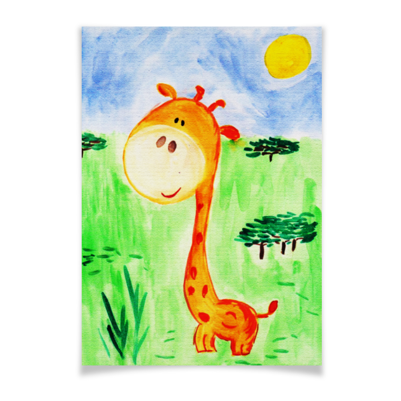 Printio Плакат A3(29.7×42) Счастливый жираф