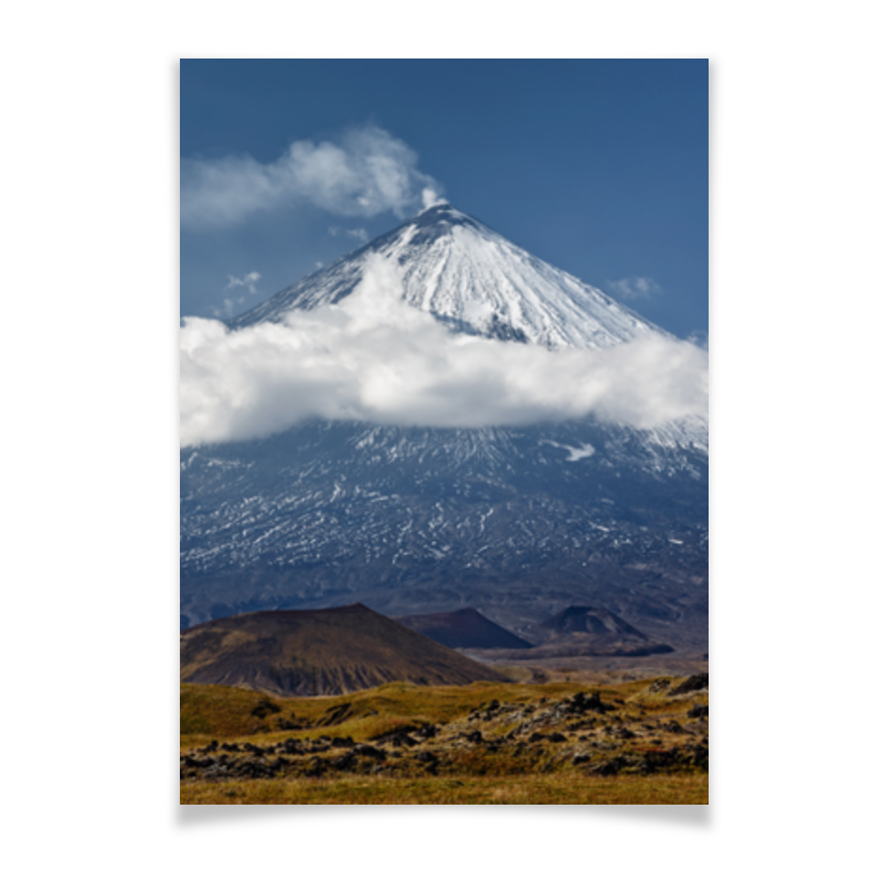 printio кружка цветная внутри камчатка осенний пейзаж извержение вулкана Printio Плакат A3(29.7×42) Камчатка, осенний пейзаж, извержение вулкана