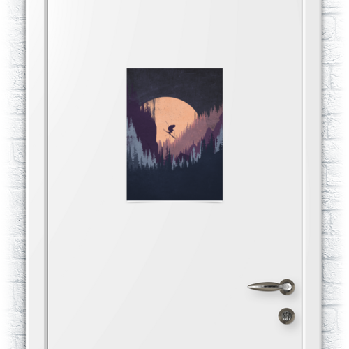 Заказать плакат в Москве. Плакат A3(29.7x42) Лыжи, фрирайд и горы от oneredfoxstore@gmail.com - готовые дизайны и нанесение принтов.