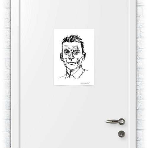 Заказать плакат в Москве. Плакат A3(29.7x42) Портрет писателя С.Беккета | Автор А.Неизвестнова от Apfelbaum - готовые дизайны и нанесение принтов.