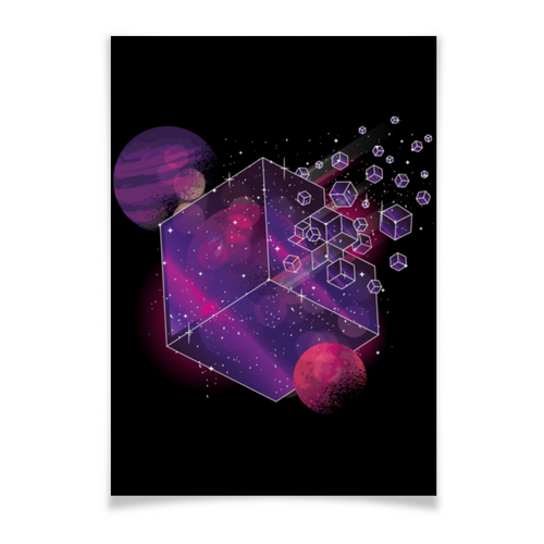 Заказать плакат в Москве. Плакат A3(29.7x42) Galactic Cube от Павел Павел - готовые дизайны и нанесение принтов.