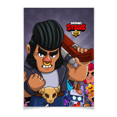Заказать плакат в Москве. Плакат A3(29.7x42) BRAWL STARS BULL от geekbox - готовые дизайны и нанесение принтов.