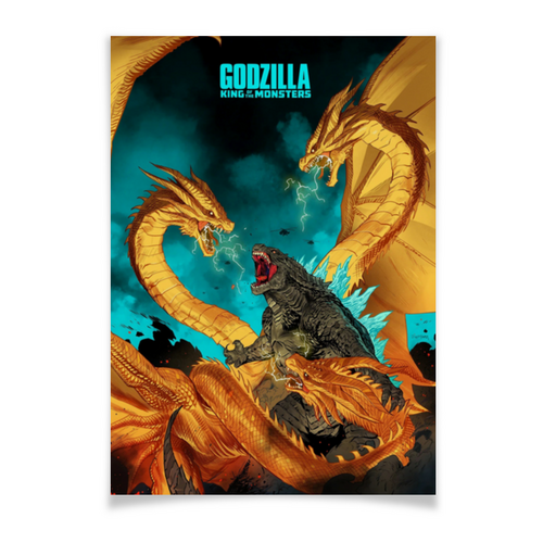 Заказать плакат в Москве. Плакат A3(29.7x42) Годзилла / Godzilla от kino.printio.ru - готовые дизайны и нанесение принтов.