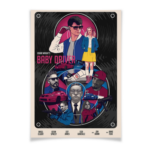 Заказать плакат в Москве. Плакат A3(29.7x42) Малыш на драйве / Baby Driver от kino.printio.ru - готовые дизайны и нанесение принтов.