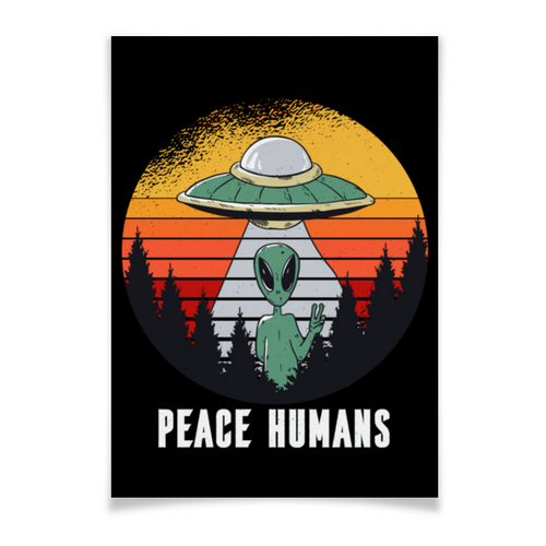 Заказать плакат в Москве. Плакат A3(29.7x42) Peace Humans от Павел Павел - готовые дизайны и нанесение принтов.