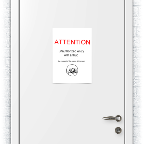 Заказать плакат в Москве. Плакат A3(29.7x42) Предупреждение для входа в комнату от snemitsky - готовые дизайны и нанесение принтов.