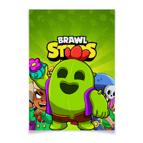 Заказать плакат в Москве. Плакат A3(29.7x42) BRAWL STARS SPIKE от geekbox - готовые дизайны и нанесение принтов.