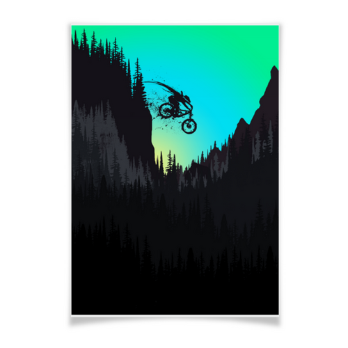 Заказать плакат в Москве. Плакат A3(29.7x42) МТБ (MTB) Байки и Райдеры от oneredfoxstore@gmail.com - готовые дизайны и нанесение принтов.
