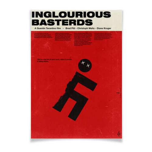 Заказать плакат в Москве. Плакат A3(29.7x42) Бесславные ублюдки / Inglourious Basterds от kino.printio.ru - готовые дизайны и нанесение принтов.