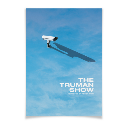 Заказать плакат в Москве. Плакат A3(29.7x42) Шоу Трумана / The Truman Show от kino.printio.ru - готовые дизайны и нанесение принтов.