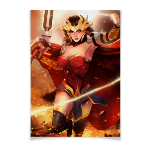 Заказать плакат в Москве. Плакат A3(29.7x42) Чудо-женщина / Wonder Woman от Jimmy Flash - готовые дизайны и нанесение принтов.
