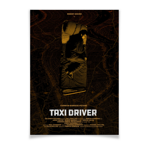 Заказать плакат в Москве. Плакат A3(29.7x42) Таксист / Taxi Driver от kino.printio.ru - готовые дизайны и нанесение принтов.