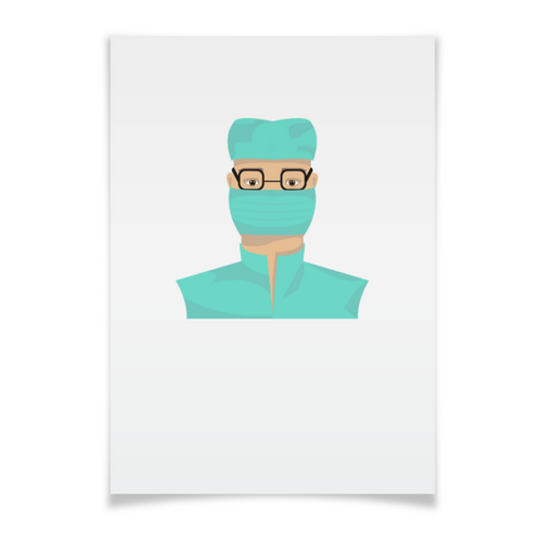 Заказать плакат в Москве. Плакат A3(29.7x42)  Доктор в маске от Stil na yarkosti - готовые дизайны и нанесение принтов.