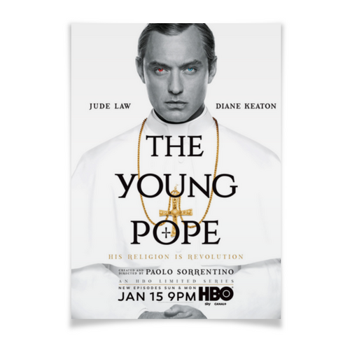 Заказать плакат в Москве. Плакат A3(29.7x42) Молодой папа / The Young Pope от kino.printio.ru - готовые дизайны и нанесение принтов.