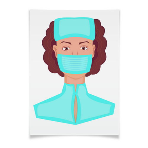 Заказать плакат в Москве. Плакат A3(29.7x42) Медсестра в маске от Stil na yarkosti - готовые дизайны и нанесение принтов.