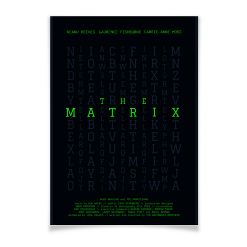 Заказать плакат в Москве. Плакат A3(29.7x42) Матрица / The Matrix от kino.printio.ru - готовые дизайны и нанесение принтов.