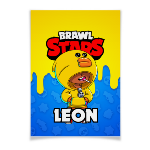 Заказать плакат в Москве. Плакат A3(29.7x42) BRAWL STARS LEON от geekbox - готовые дизайны и нанесение принтов.