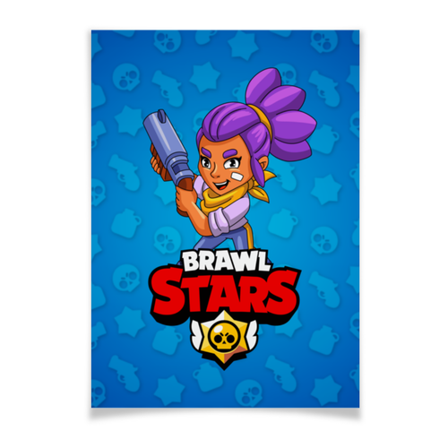 Заказать плакат в Москве. Плакат A3(29.7x42) BRAWL STARS SHELLY  от geekbox - готовые дизайны и нанесение принтов.