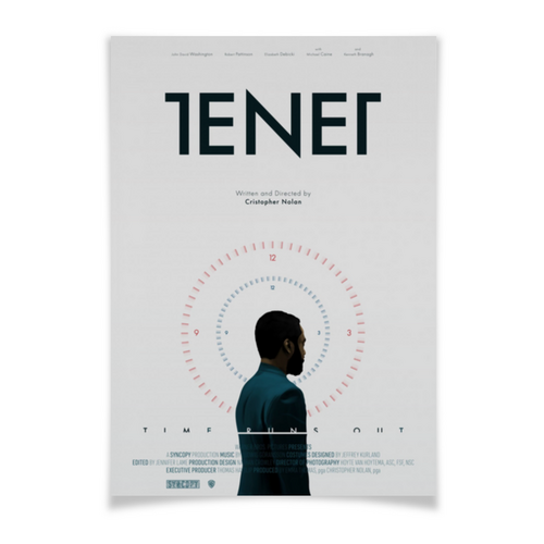 Заказать плакат в Москве. Плакат A3(29.7x42) Довод / Tenet от kino.printio.ru - готовые дизайны и нанесение принтов.