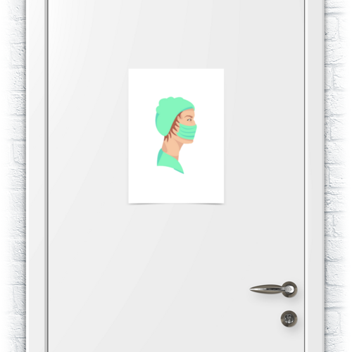 Заказать плакат в Москве. Плакат A3(29.7x42)  Медицинский работник в маске от Stil na yarkosti - готовые дизайны и нанесение принтов.