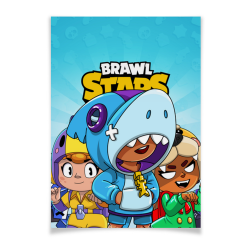 Заказать плакат в Москве. Плакат A3(29.7x42) BRAWL STARS LEON SHARK от geekbox - готовые дизайны и нанесение принтов.