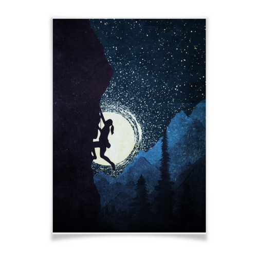 Заказать плакат в Москве. Плакат A3(29.7x42) Бег, горы и лес от oneredfoxstore@gmail.com - готовые дизайны и нанесение принтов.