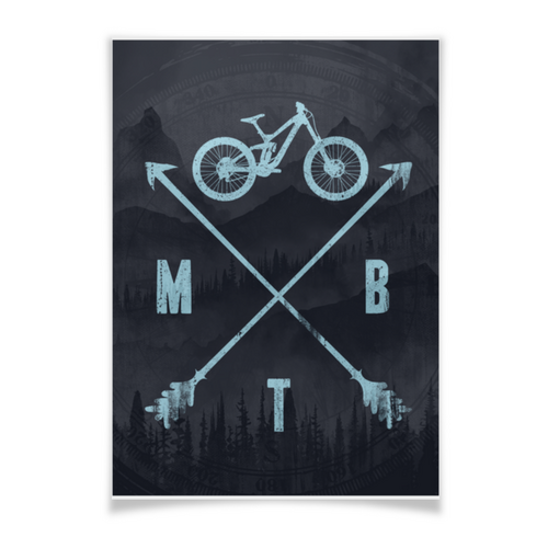 Заказать плакат в Москве. Плакат A3(29.7x42) МТБ (MTB) Байки и Райдеры от oneredfoxstore@gmail.com - готовые дизайны и нанесение принтов.