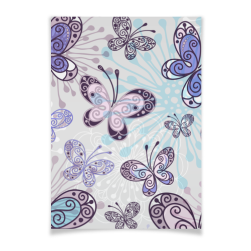 Заказать плакат в Москве. Плакат A3(29.7x42) Фиолетовые бабочки от weeert - готовые дизайны и нанесение принтов.