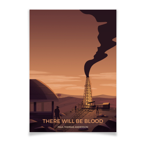 Заказать плакат в Москве. Плакат A3(29.7x42) Нефть / There Will Be Blood от kino.printio.ru - готовые дизайны и нанесение принтов.