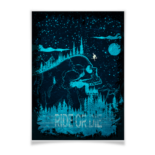 Заказать плакат в Москве. Плакат A3(29.7x42) Лыжи, фрирайд и горы от oneredfoxstore@gmail.com - готовые дизайны и нанесение принтов.