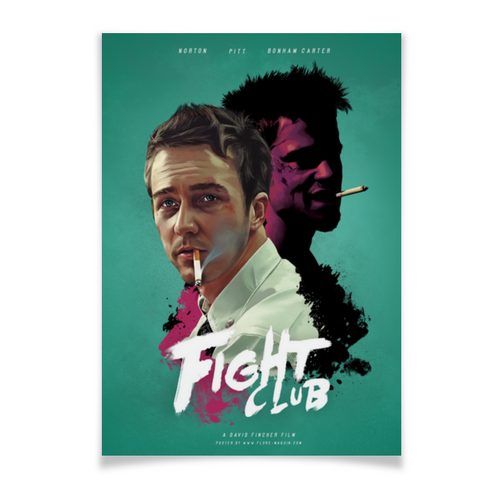 Заказать плакат в Москве. Плакат A3(29.7x42) Бойцовский клуб / Fight Club от kino.printio.ru - готовые дизайны и нанесение принтов.