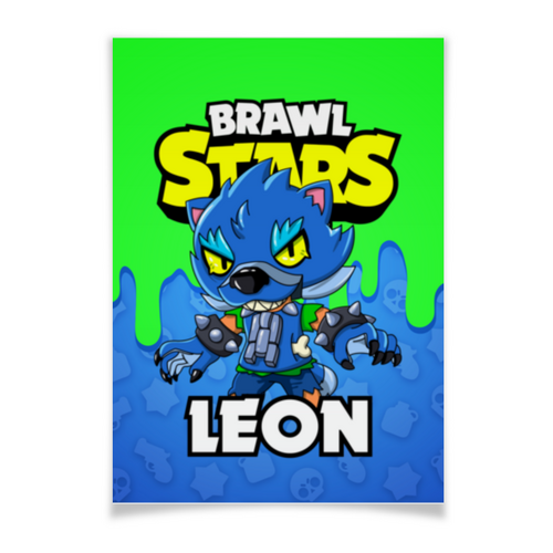 Заказать плакат в Москве. Плакат A3(29.7x42) BRAWL STARS LEON от geekbox - готовые дизайны и нанесение принтов.