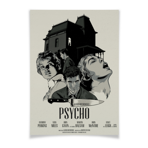 Заказать плакат в Москве. Плакат A3(29.7x42) Психо / Psycho от kino.printio.ru - готовые дизайны и нанесение принтов.